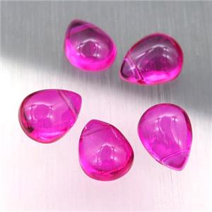 deep hotpink crystal glass teardrop beads, approx 10-12mm