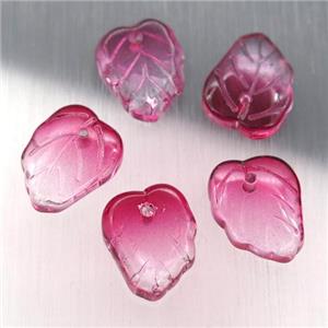 red crystal glass leaf beads, approx 10-13mm