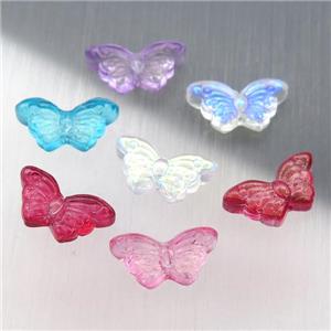 crystal glass butterfly beads, mixed color, approx 8-15mm