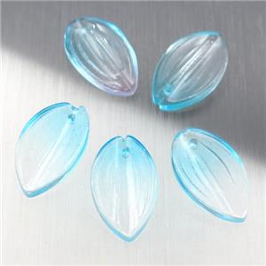 teal crystal glass petal beads, approx 12-20mm
