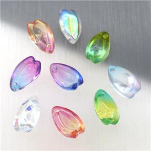 crystal glass teardrop beads, mixed color, approx 8-13mm