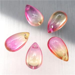 crystal glass teardrop beads, approx 8-14mm