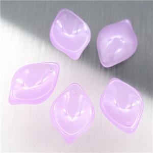 purple jadeite glass leaf beads, approx 13-18mm