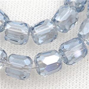 grayblue Crystal Glass Beads, faceted barrel, approx 10mm, 50pcs per st