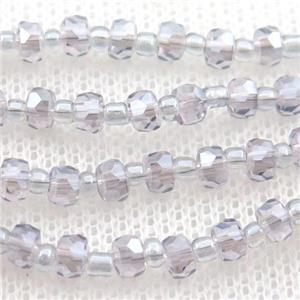 Crystal Glass Beads, faceted rondelle, approx 4mm, 62cm length