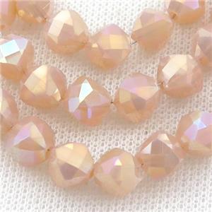 peach Jadeite Glass Beads, freeform, approx 9mm, 60pcs per st