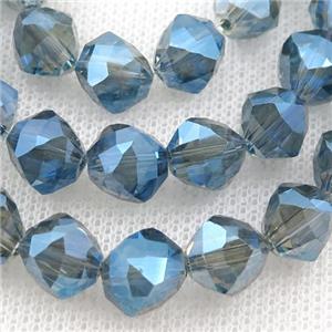 grayblue Crystal Glass Beads, freeform, approx 9mm, 60pcs per st