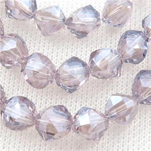 purple Crystal Glass Beads, freeform, approx 9mm, 60pcs per st