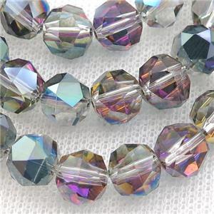 rainbow Crystal Glass Beads, faceted round, approx 10mm, 60pcs per st