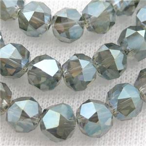 green Crystal Glass Beads, faceted round, approx 10mm, 60pcs per st