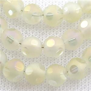 yellow round Crystal Glass Beads, matte, approx 8mm, 72pcs per st