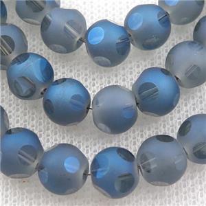blue round Crystal Glass Beads, approx 8mm, 72pcs per st