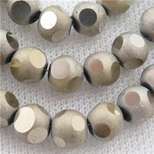 golden round Crystal Glass Beads, approx 8mm, 72pcs per st
