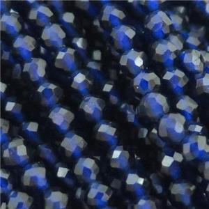 darkblue Cat eye stone Beads, faceted round, tiny, approx 3mm