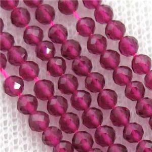hotpink Cat eye stone Beads, faceted round, tiny, approx 3mm