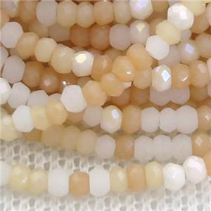 mix Jadeite Glass beads, faceted rondelle, approx 2.5mm