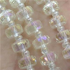 Crystal Glass beads, faceted rondelle, approx 7-10mm, 80pcs per st