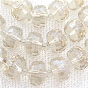 champagne Crystal Glass beads, faceted rondelle, approx 5-7mm, 100pcs per st