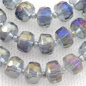 Crystal Glass beads, faceted rondelle, approx 7-10mm, 80pcs per st