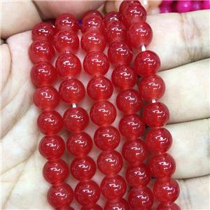 round red Jadeite Glass beads, approx 8mm dia