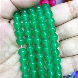 round green Jadeite Glass beads, approx 10mm dia