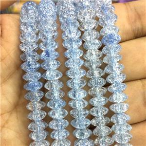 lt.blue Crackle Crystal Glass bicone beads, approx 4x8mm