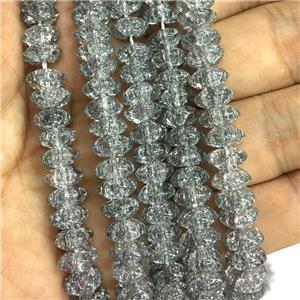 gray Crackle Crystal Glass bicone beads, approx 4x8mm