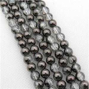 round Crackle Crystal Glass Beads, approx 6mm dia