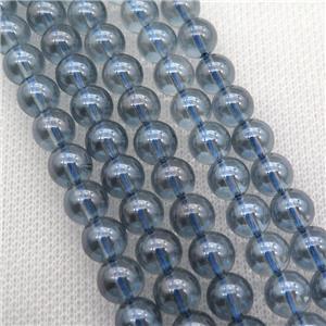 round grayblue Crystal Glass Beads, approx 10mm dia