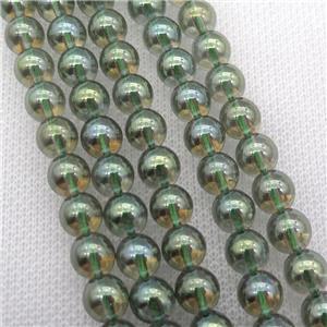 round green Crystal Glass Beads, approx 8mm dia