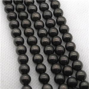 round black Crystal Glass Beads, approx 4mm dia