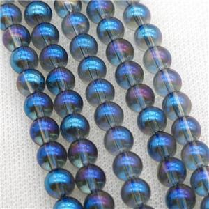 round Crystal Glass Beads, gray blue, approx 8mm dia