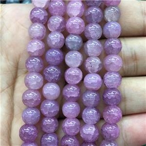 lt.lavender Crackle Glass round Beads, approx 10mm dia