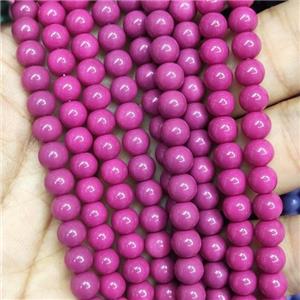 dp.pink Lacquered Glass Beads, round, approx 6mm dia, 70pcs per st