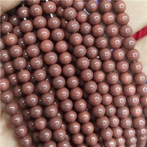 fire Lacquered Glass Beads, round, approx 6mm dia, 70pcs per st