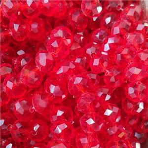 Red Chinese Crystal Glass Beads Faceted Rondelle, approx 8mm, 68pcs per st