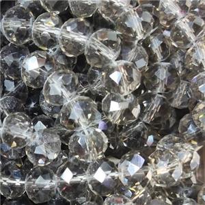 Smoky Chinese Crystal Glass Beads Faceted Rondelle, approx 8mm, 68pcs per st
