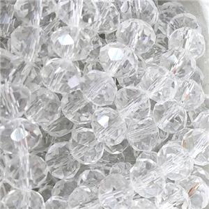 Clear Chinese Crystal Glass Beads Faceted Rondelle, approx 8mm, 68pcs per st