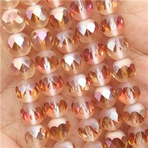 Champagne Crystal Glass Beads faceted round, approx 8mm dia