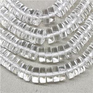 Clear Crystal Glass Heishi Spacer Beads, approx 3x8mm, 94pcs per st
