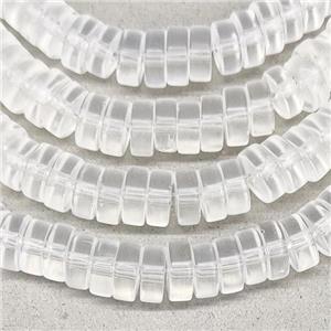 Clear Crystal Glass Heishi Spacer Beads Matte, approx 3x8mm, 94pcs per st