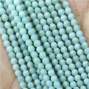 Green Glass Seed Beads Round Matte, approx 2.7mm