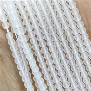 Clear Glass Seed Beads Round Matte, approx 2.7mm