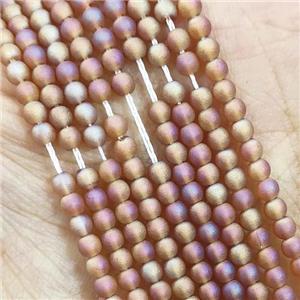 Champagne Glass Seed Beads Round Matte, approx 2.7mm