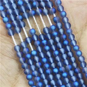 GrayBlue Glass Crystal Seed Beads Round Matte, approx 2.7mm
