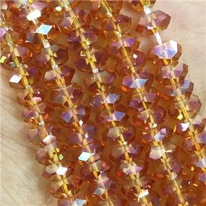 Champagne Crystal Glass Beads Faceted Rondelle, approx 3x6mm