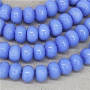 Blue Jadeite Glass Rondelle Beads Smooth, approx 10mm, 50pcs per st