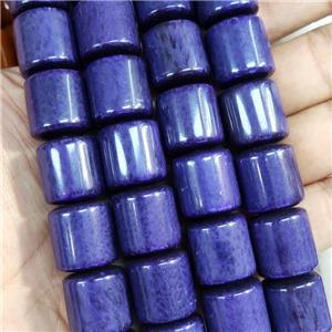 Lapisblue Resin Column Beads, approx 16-17mm