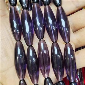 Purple Crystal Glass Rice Beads, approx 12-40mm