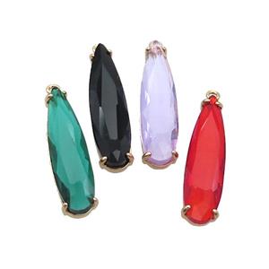 Mixed Crystal Glass Teardrop Pendant, approx 8-30mm